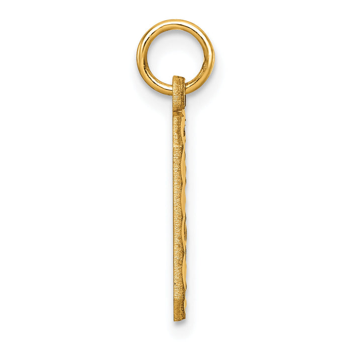 14k Medium Diamond-cut Number 0 Charm-MN00