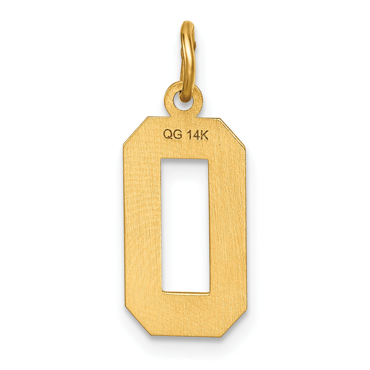 14k Medium Diamond-cut Number 0 Charm-MN00