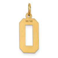 14k Medium Diamond-cut Number 0 Charm-MN00