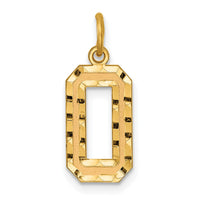 14k Medium Diamond-cut Number 0 Charm-MN00