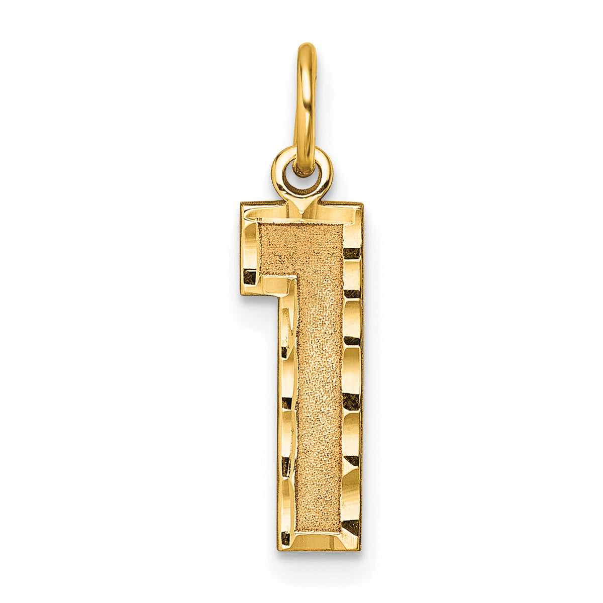 14k Medium Diamond-cut Number 1 Charm-MN01