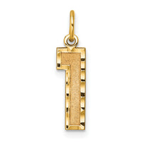 14k Medium Diamond-cut Number 1 Charm-MN01