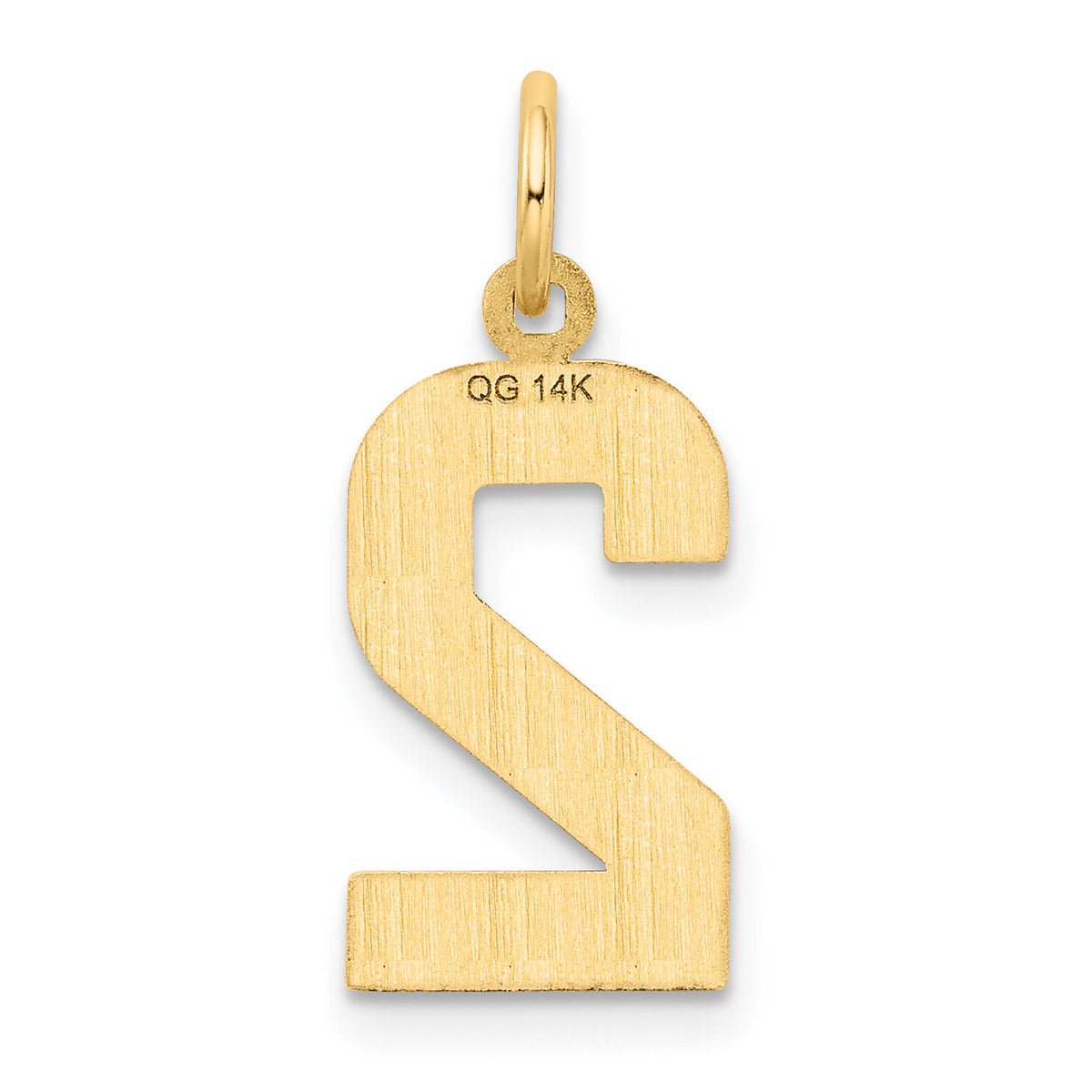14k Medium Diamond-cut Number 2 Charm-MN02