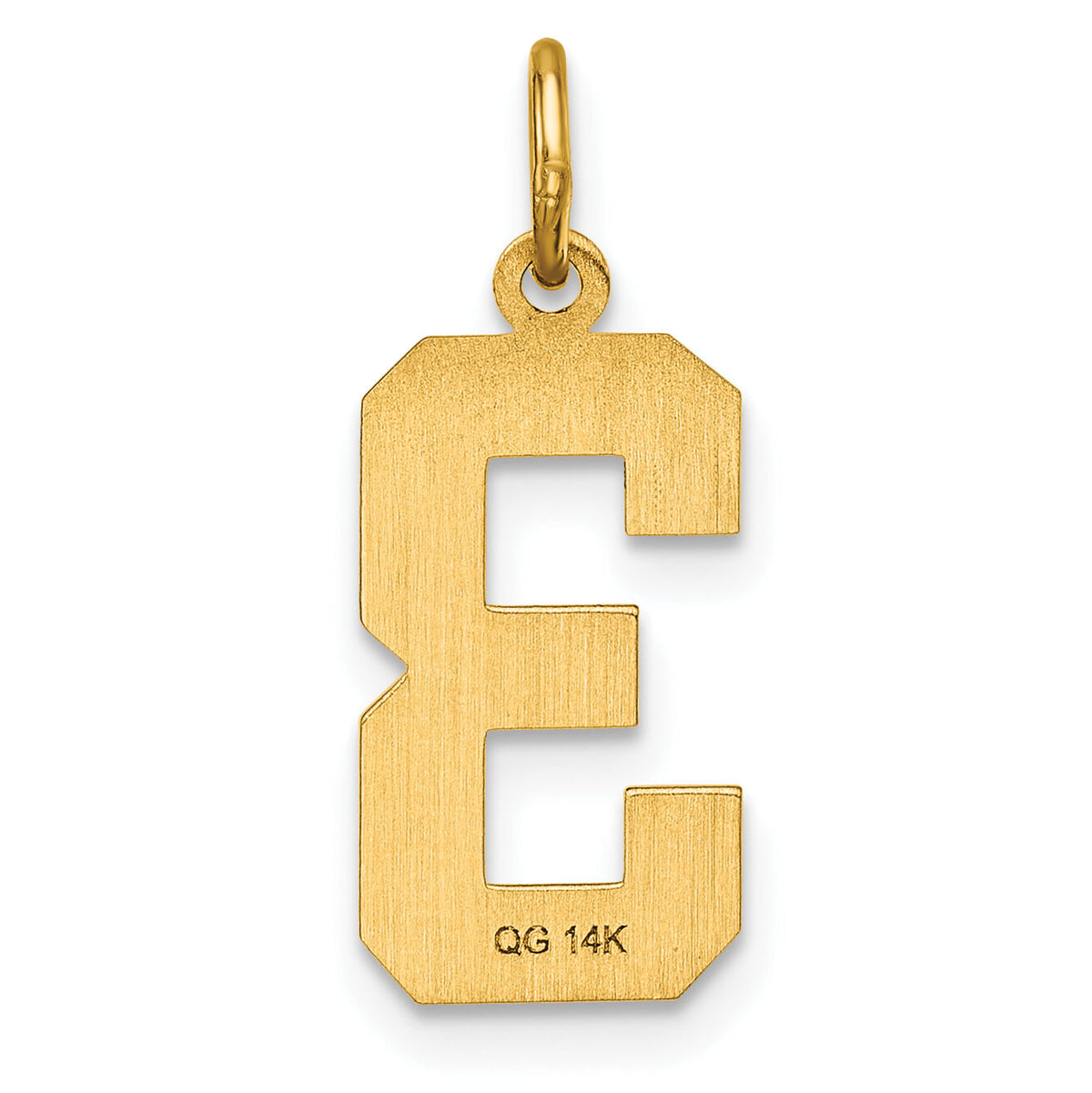 14k Medium Diamond-cut Number 3 Charm-MN03