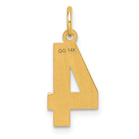 14k Medium Diamond-cut Number 4 Charm-MN04