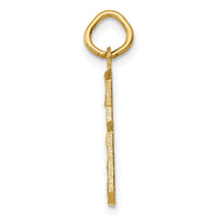 14k Medium Diamond-cut Number 6 Charm-MN06