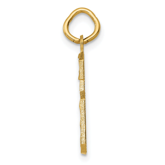14k Medium Diamond-cut Number 6 Charm-MN06