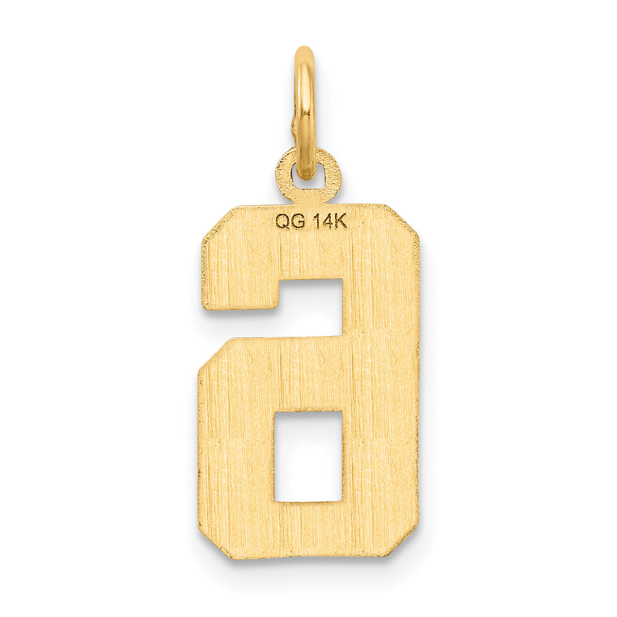 14k Medium Diamond-cut Number 6 Charm-MN06