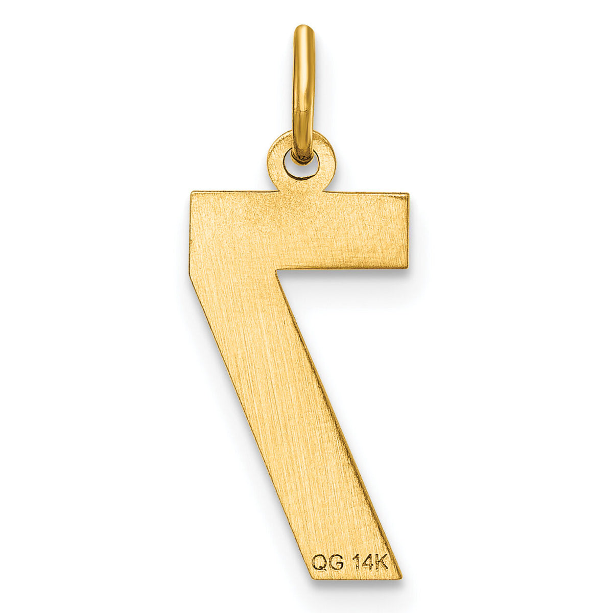 14k Medium Diamond-cut Number 7 Charm-MN07