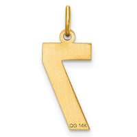 14k Medium Diamond-cut Number 7 Charm-MN07