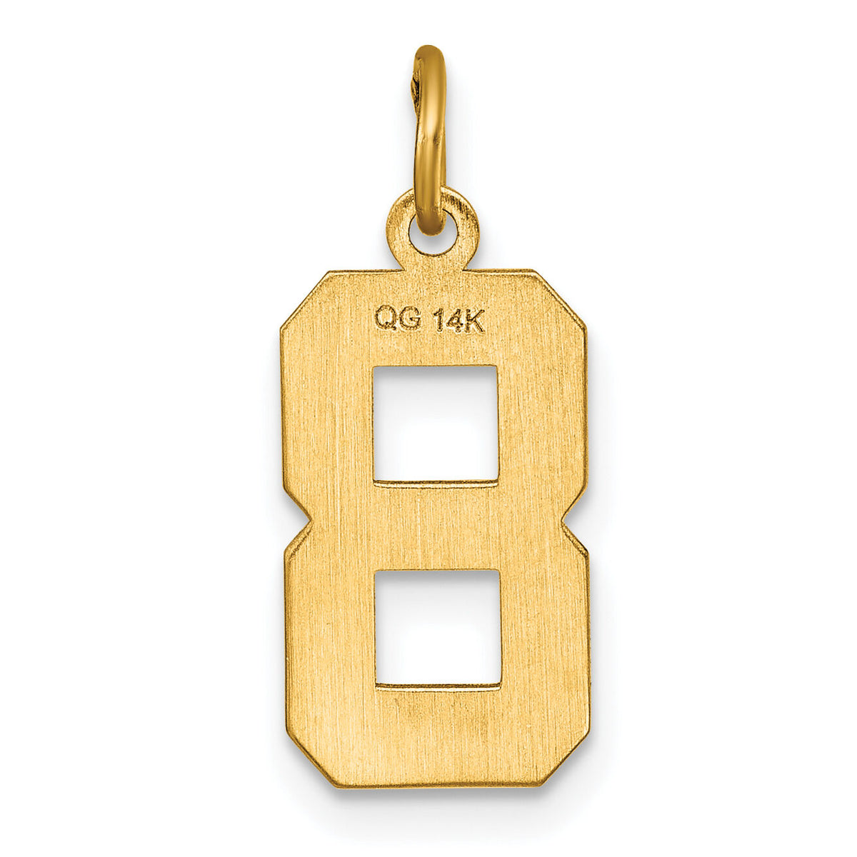 14k Medium Diamond-cut Number 8 Charm-MN08