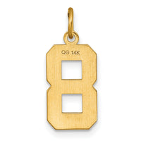 14k Medium Diamond-cut Number 8 Charm-MN08