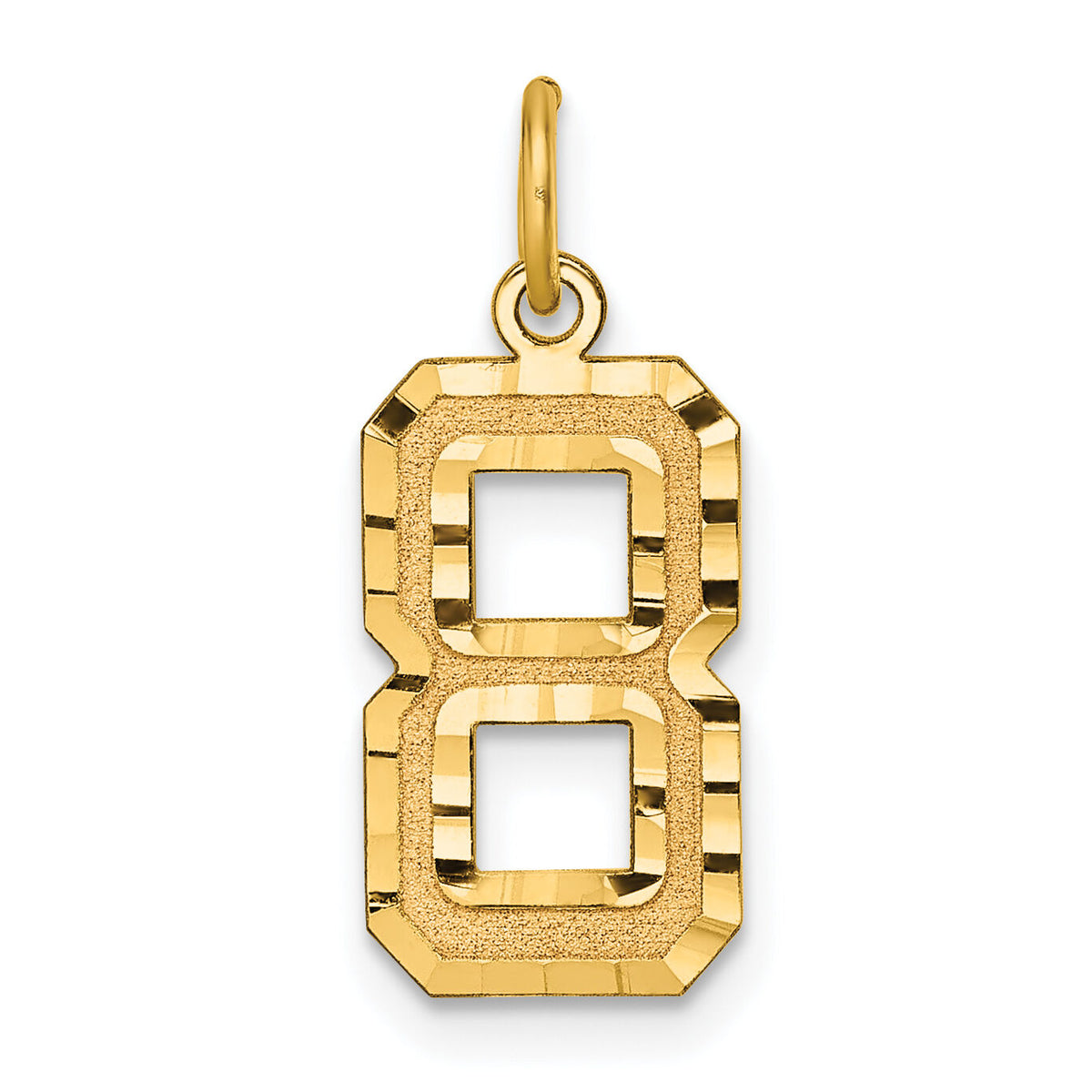 14k Medium Diamond-cut Number 8 Charm-MN08