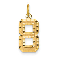 14k Medium Diamond-cut Number 8 Charm-MN08