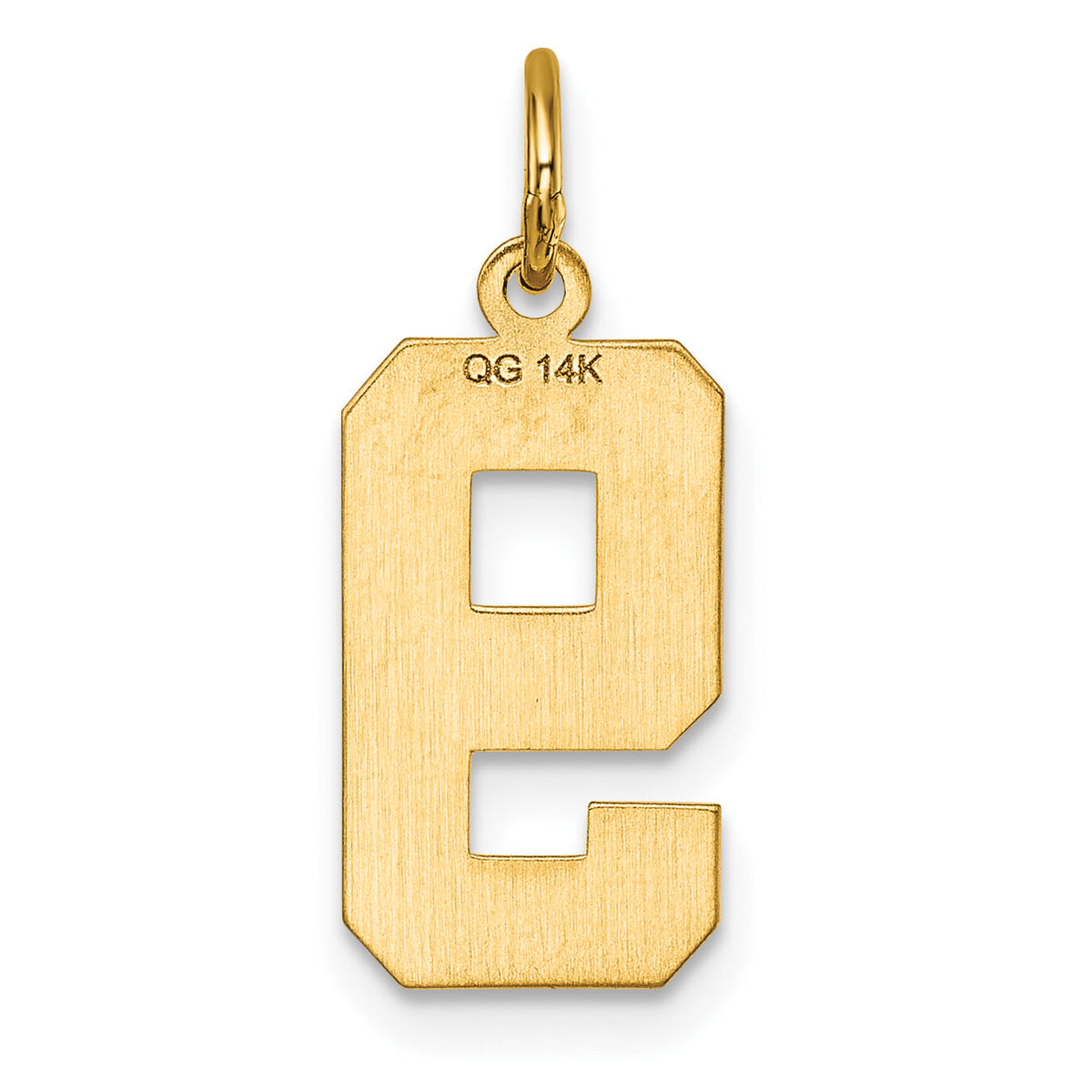 14k Medium Diamond-cut Number 9 Charm-MN09