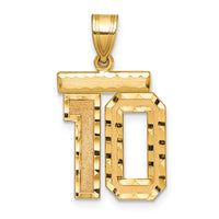 14k Medium Diamond-cut Number 10 Charm-MN10