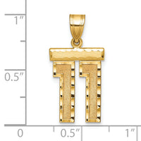 14k Medium Diamond-cut Number 11 Charm-MN11
