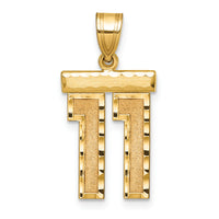 14k Medium Diamond-cut Number 11 Charm-MN11