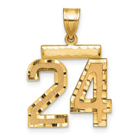 14k Medium Diamond-cut Number 24 Charm-MN24