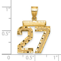 14k Medium Diamond-cut Number 27 Charm-MN27