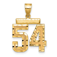14k Medium Diamond-cut Number 54 Charm-MN54