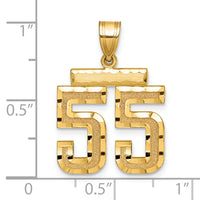 14k Medium Diamond-cut Number 55 Charm-MN55