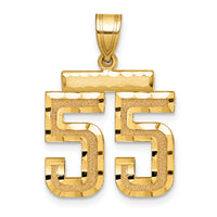 14k Medium Diamond-cut Number 55 Charm-MN55