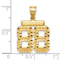 14k Medium Diamond-cut Number 88 Charm-MN88