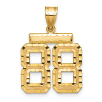 14k Medium Diamond-cut Number 88 Charm-MN88