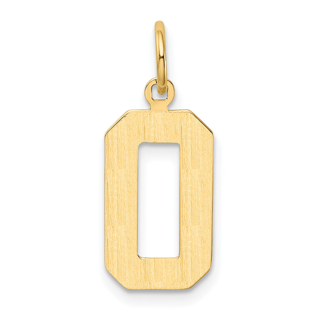 14k Medium Polished Number 0 Charm-MP00