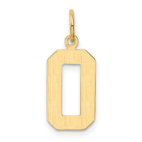 14k Medium Polished Number 0 Charm-MP00