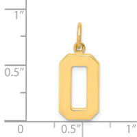 14k Medium Polished Number 0 Charm-MP00