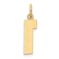 14k Medium Polished Number 1 Charm-MP01