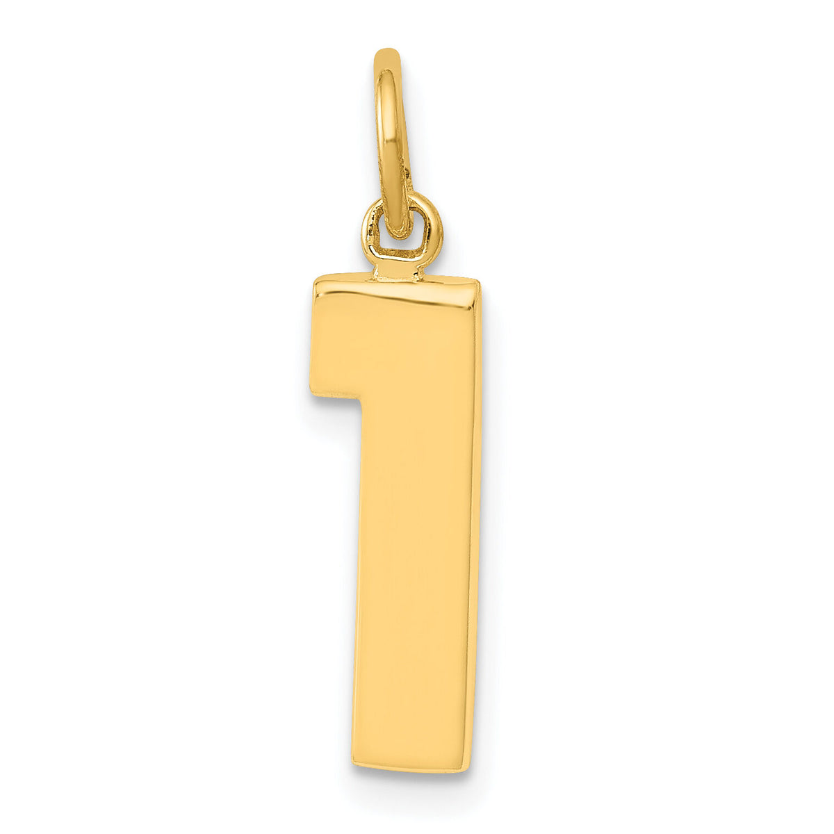 14k Medium Polished Number 1 Charm-MP01