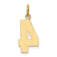 14k Medium Polished Number 4 Charm-MP04