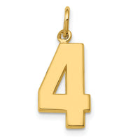 14k Medium Polished Number 4 Charm-MP04