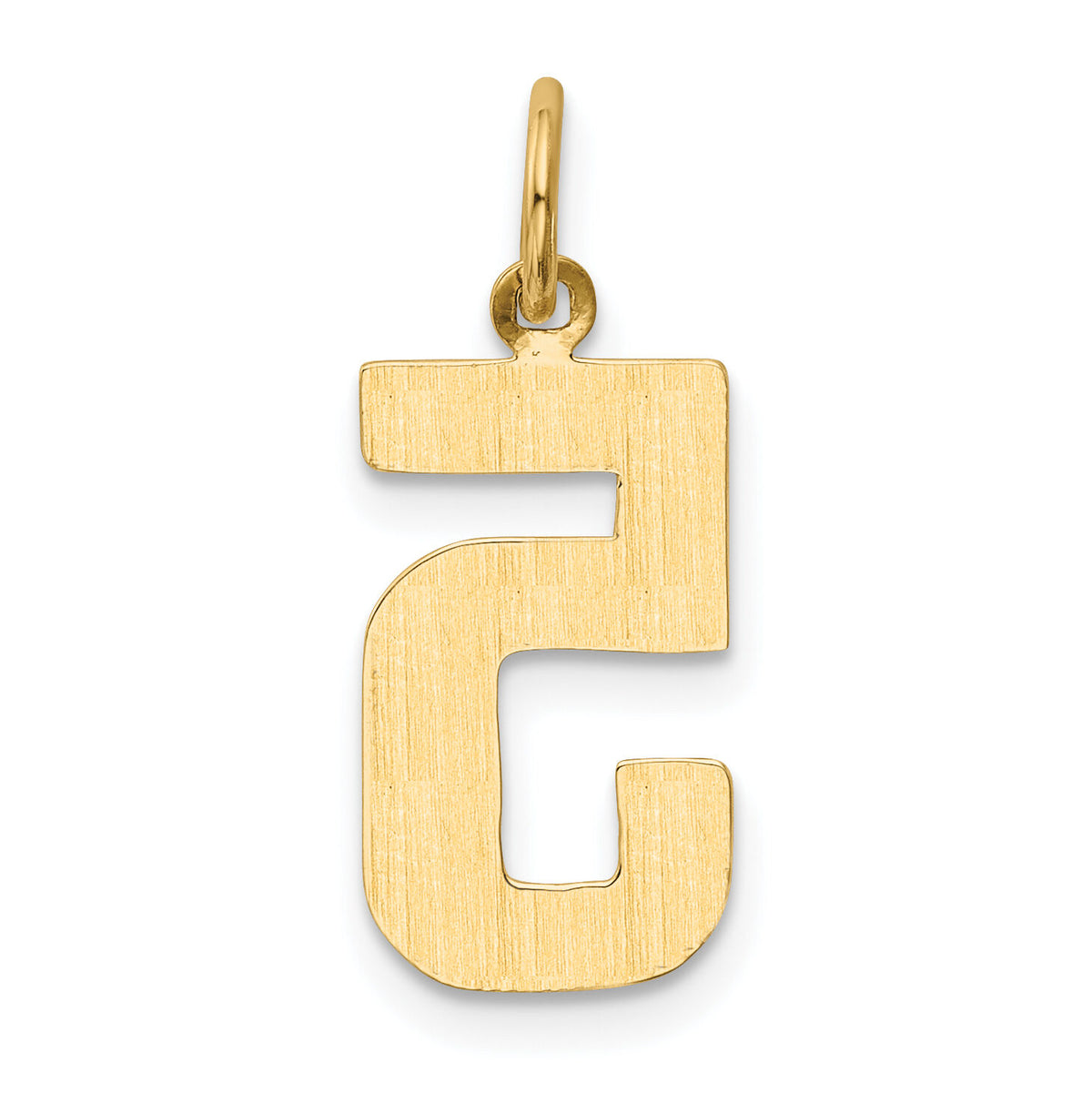 14k Medium Polished Number 5 Charm-MP05