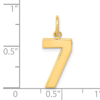 14k Medium Polished Number 7 Charm-MP07