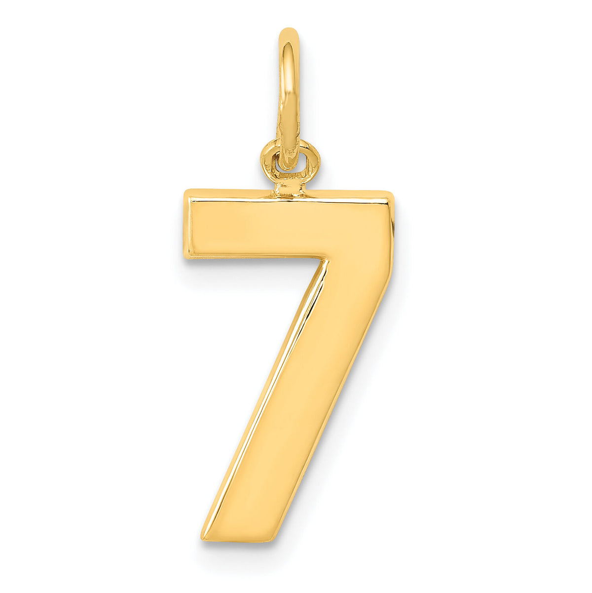14k Medium Polished Number 7 Charm-MP07
