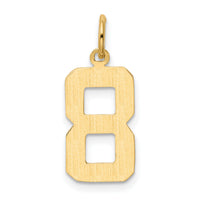 14k Medium Polished Number 8 Charm-MP08