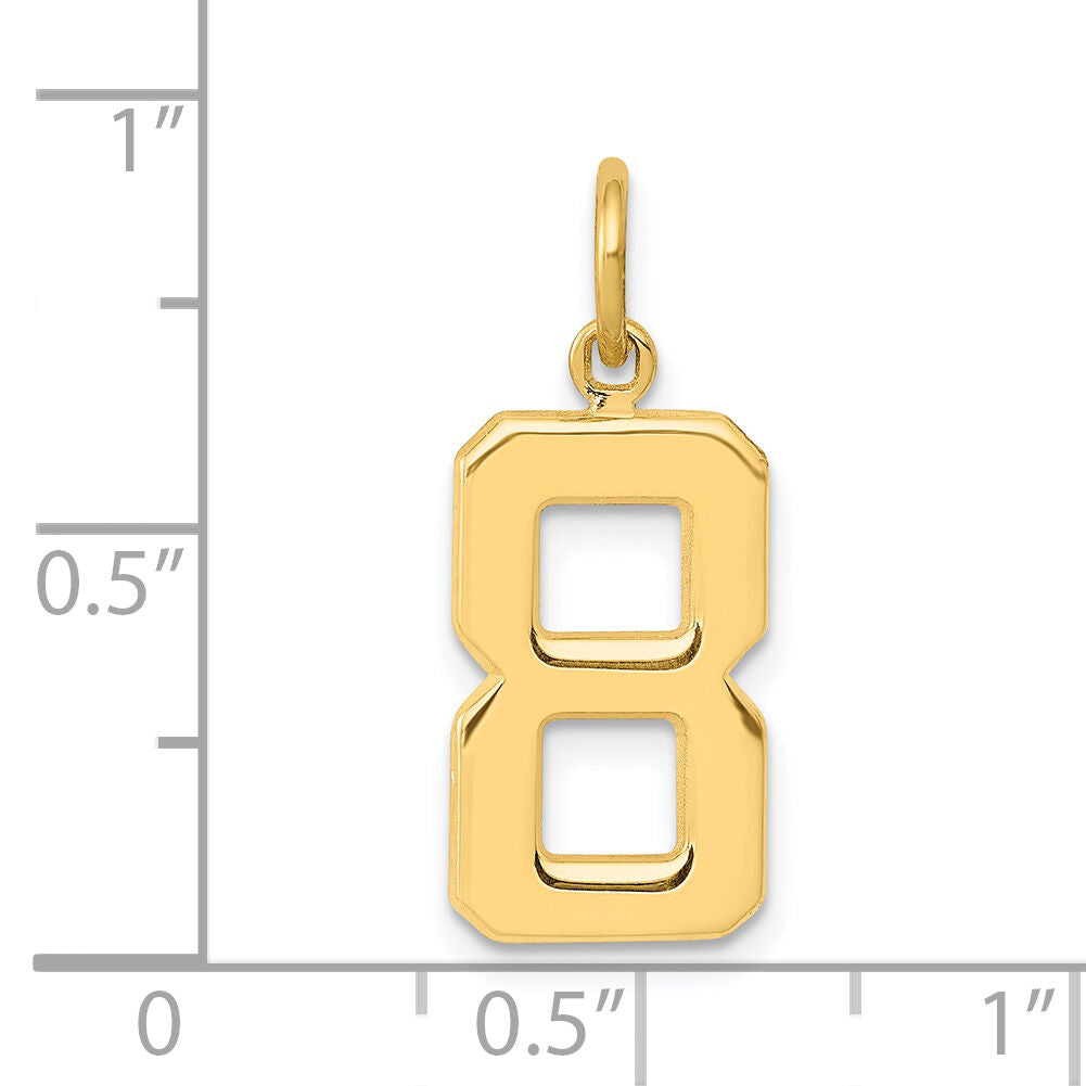 14k Medium Polished Number 8 Charm-MP08