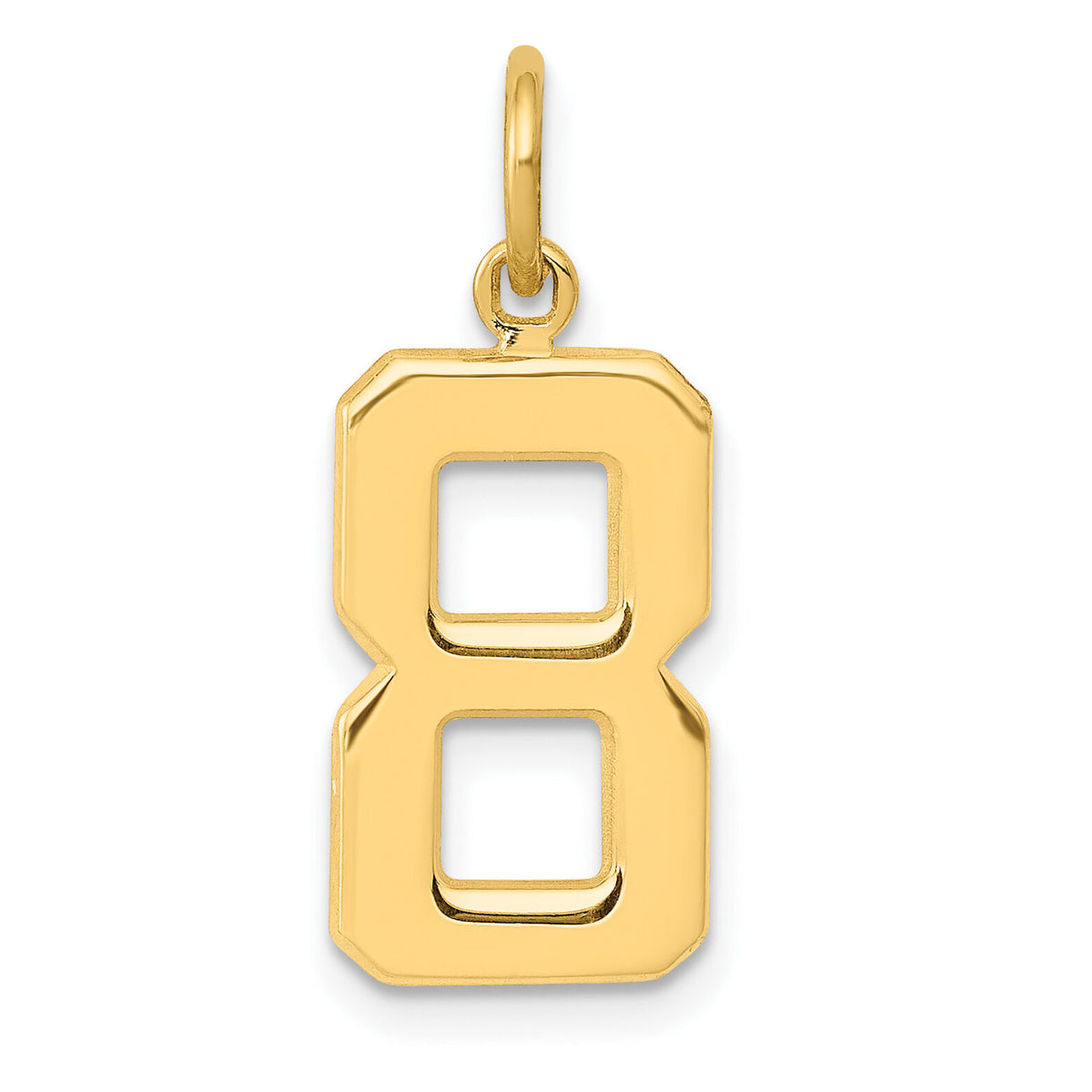 14k Medium Polished Number 8 Charm-MP08