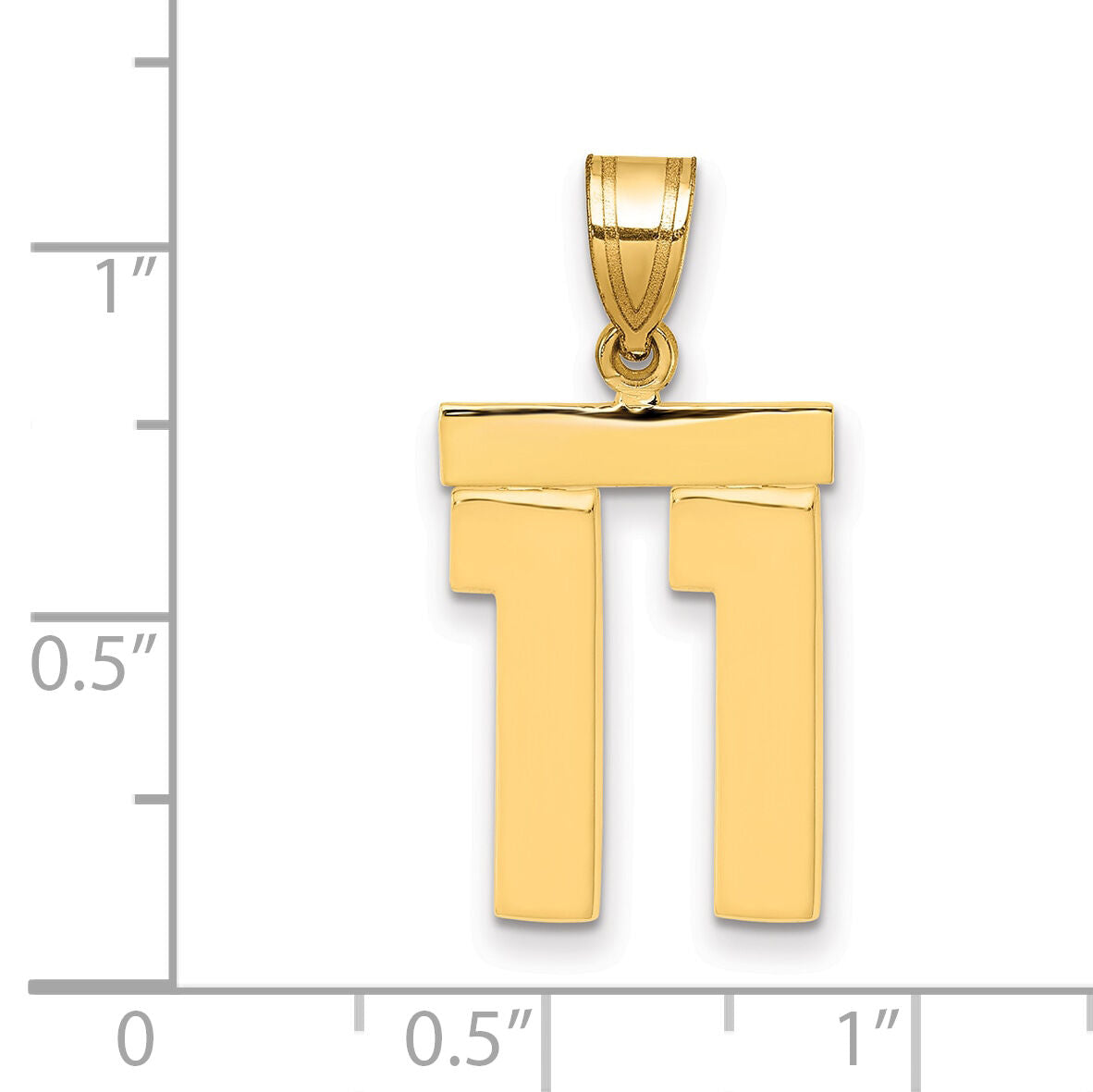 14k Medium Polished Number 11 Charm-MP11