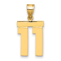 14k Medium Polished Number 11 Charm-MP11