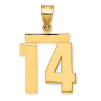 14k Medium Polished Number 14 Charm-MP14