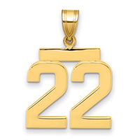 14k Medium Polished Number 22 Charm-MP22