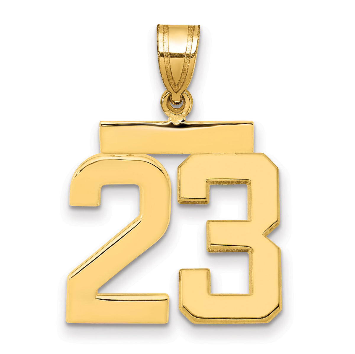 14k Medium Polished Number 23 Charm-MP23