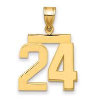 14k Medium Polished Number 24 Charm-MP24