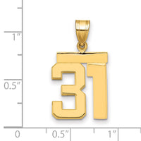 14k Medium Polished Number 31 Charm-MP31