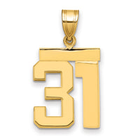 14k Medium Polished Number 31 Charm-MP31